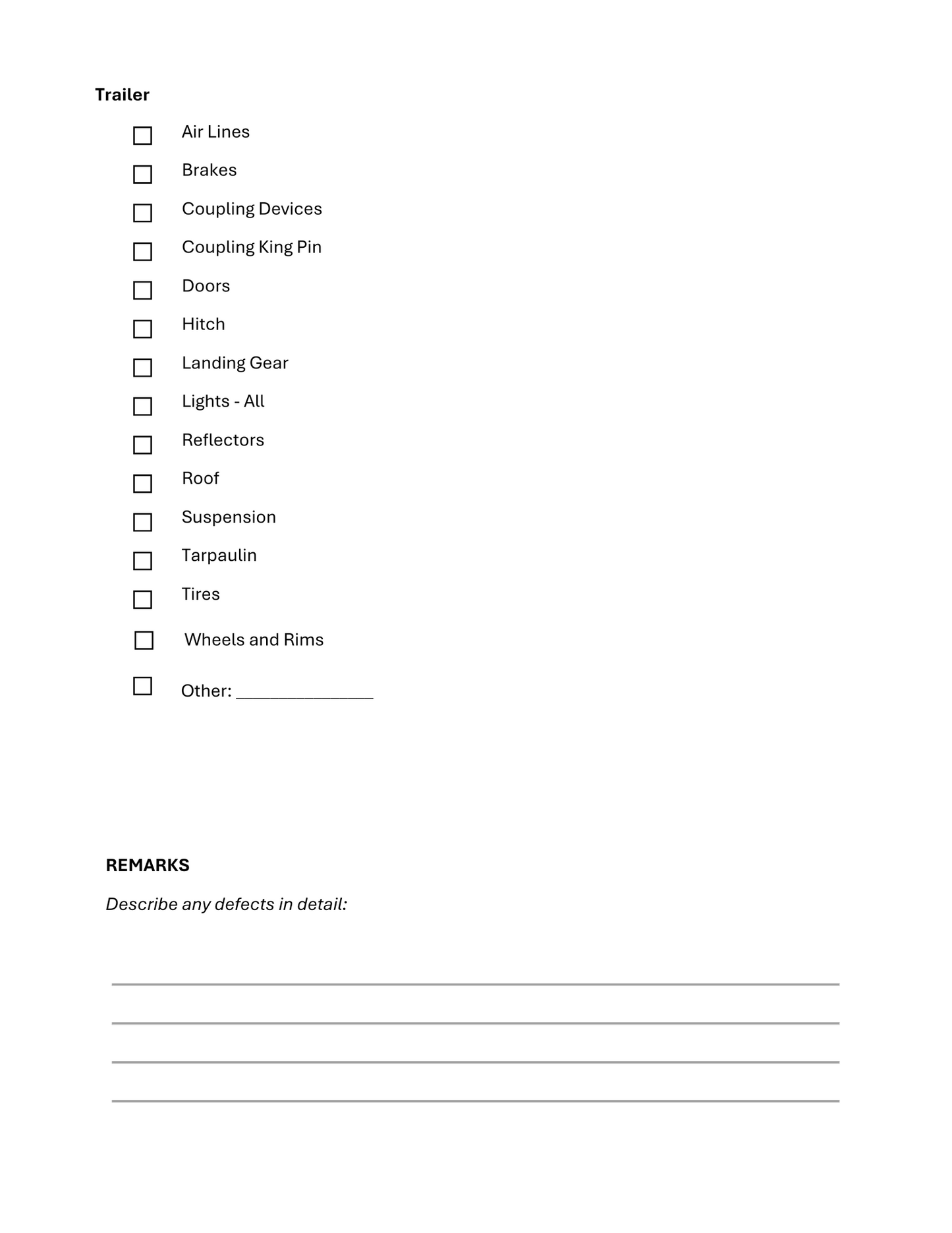 Driver Vehicle Inspection Report (DVIR) - BROWN GIRL ESSENTIALS