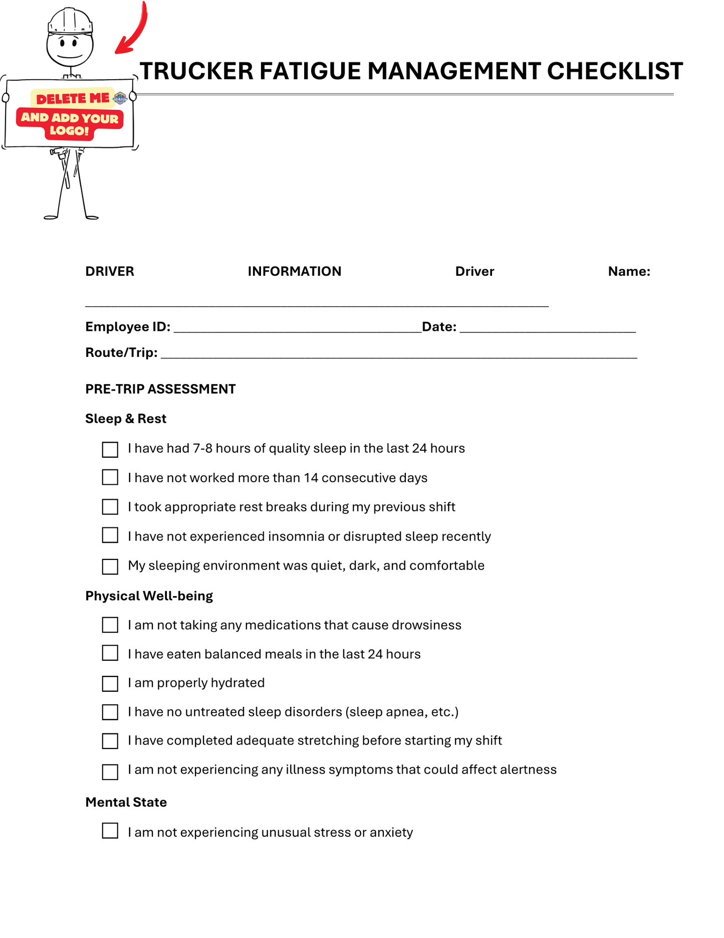 Fatigue Management Checklist - BROWN GIRL ESSENTIALS