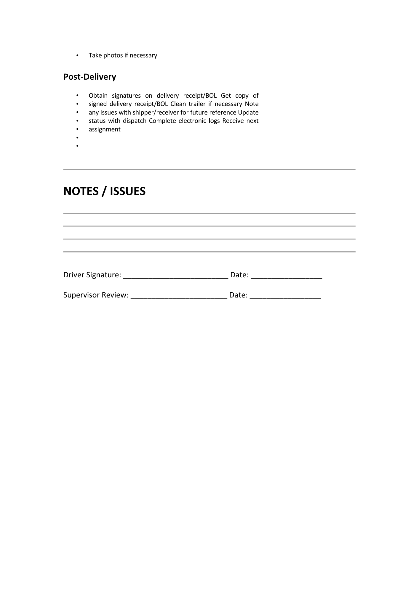 TRUCKER LOAD CHECKLIST - BROWN GIRL ESSENTIALS