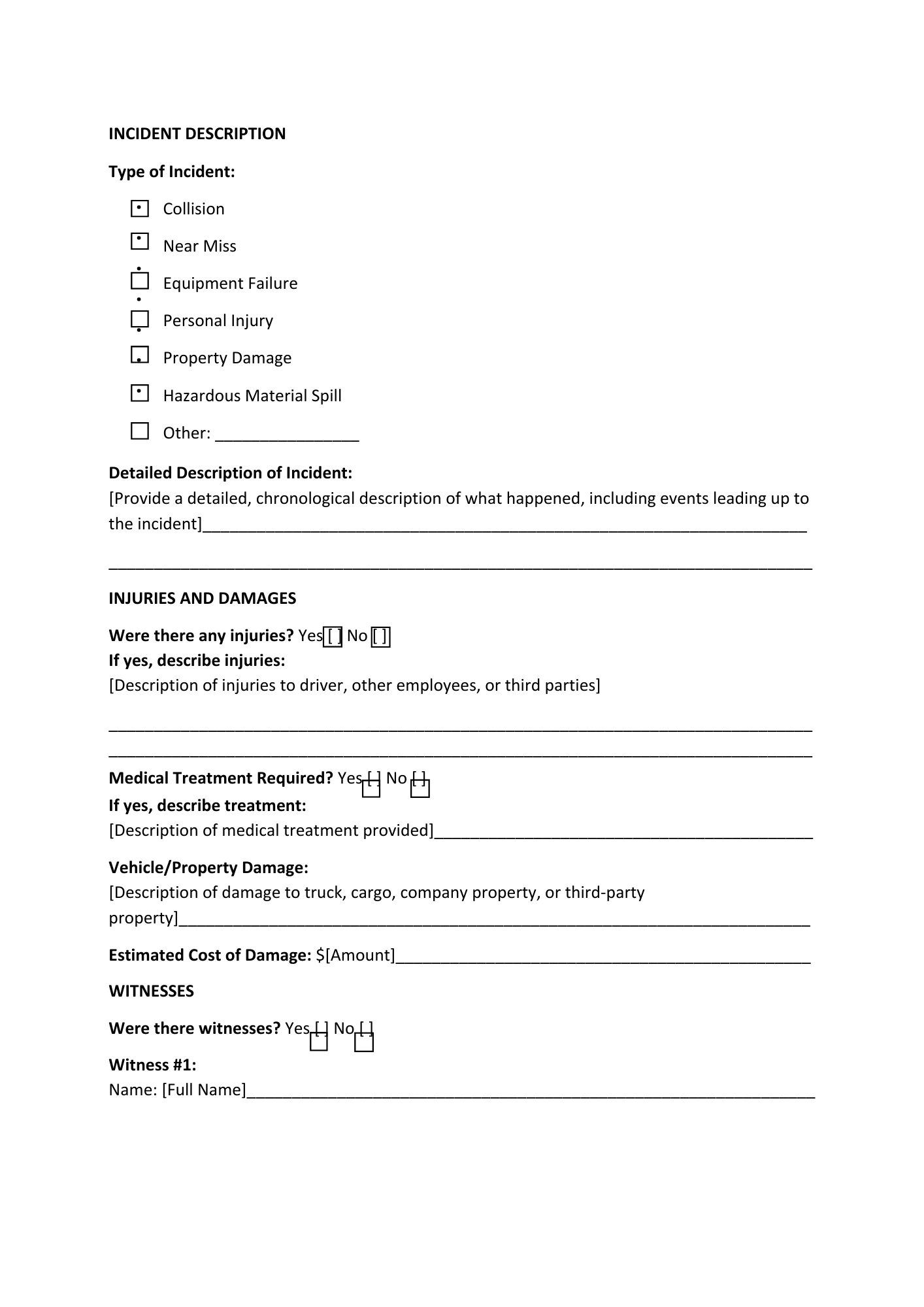 Workplace Safety Incident Report - BROWN GIRL ESSENTIALS