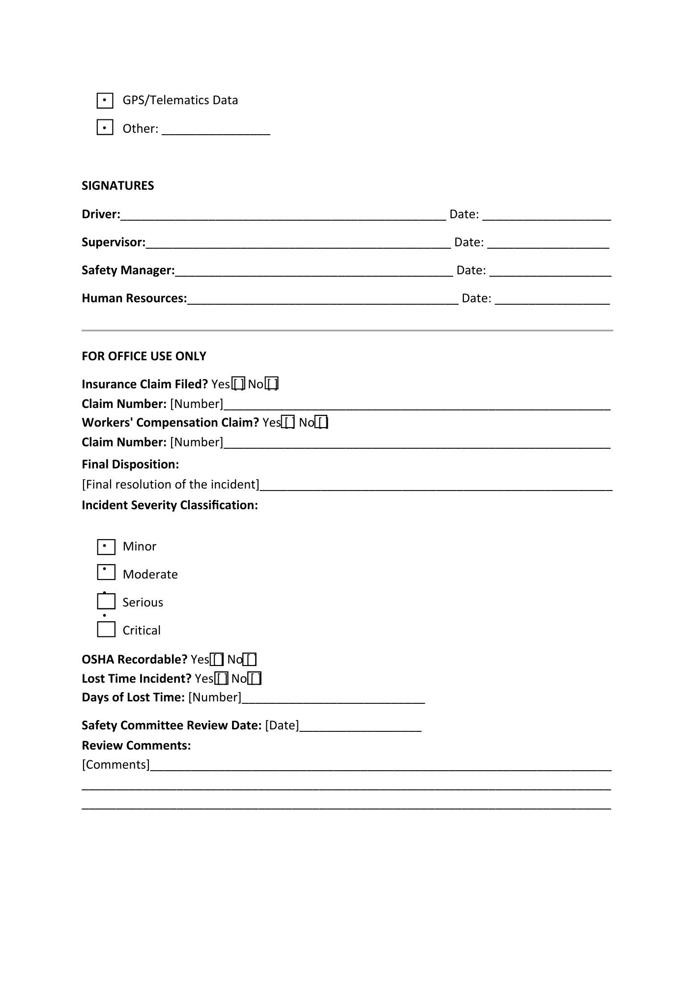 Workplace Safety Incident Report - BROWN GIRL ESSENTIALS