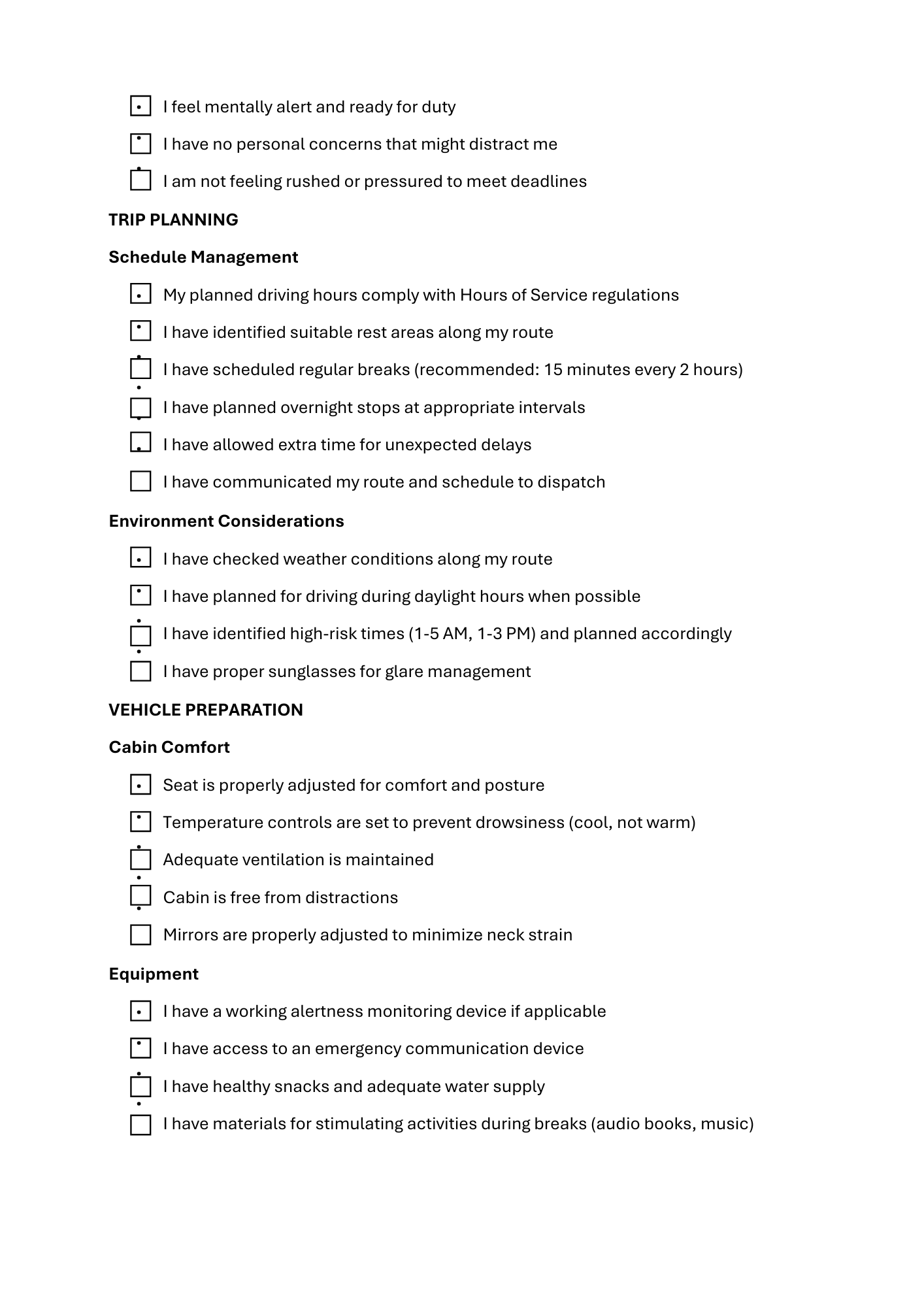 Fatigue Management Checklist - BROWN GIRL ESSENTIALS