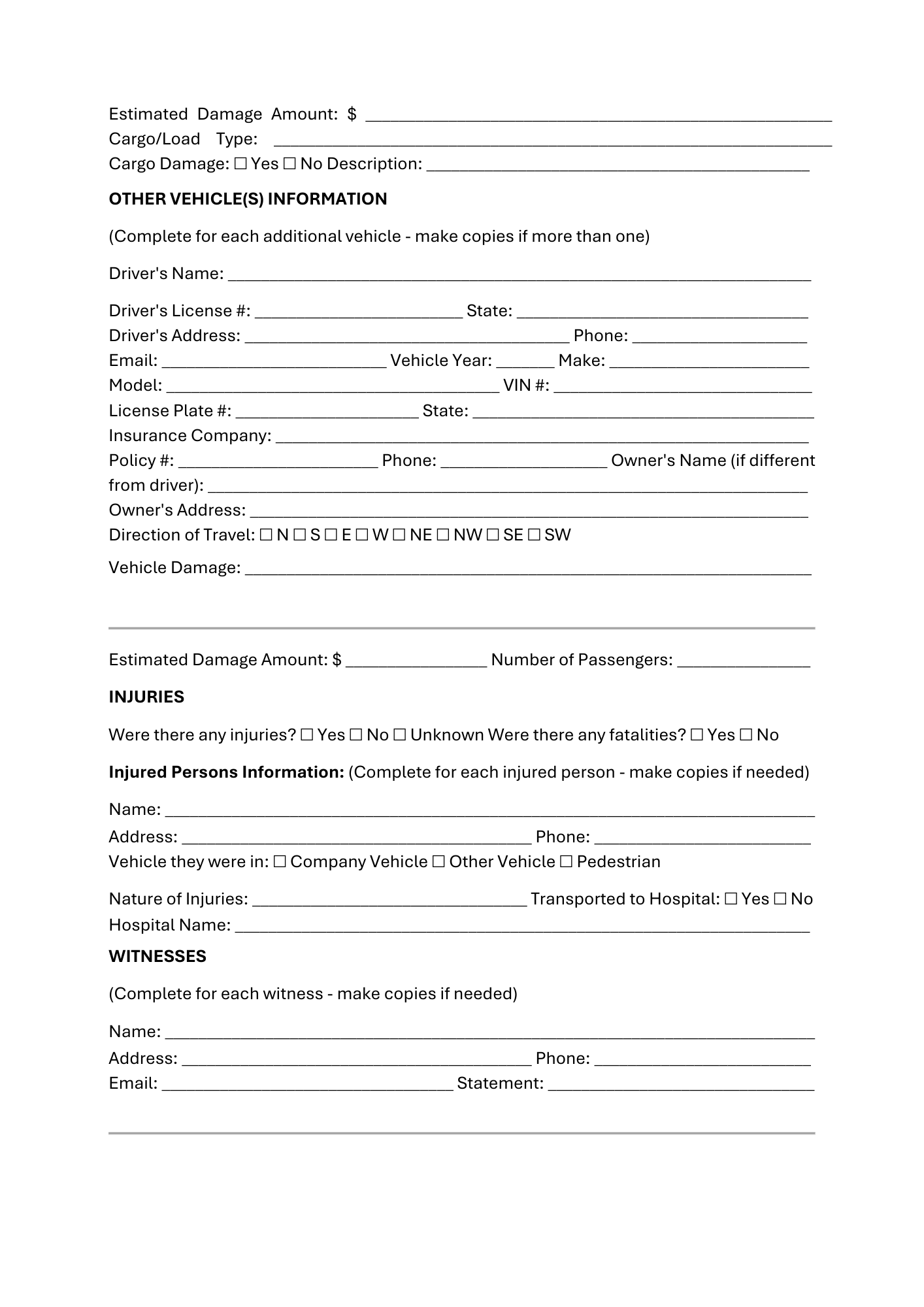 Accident Report Form - BROWN GIRL ESSENTIALS