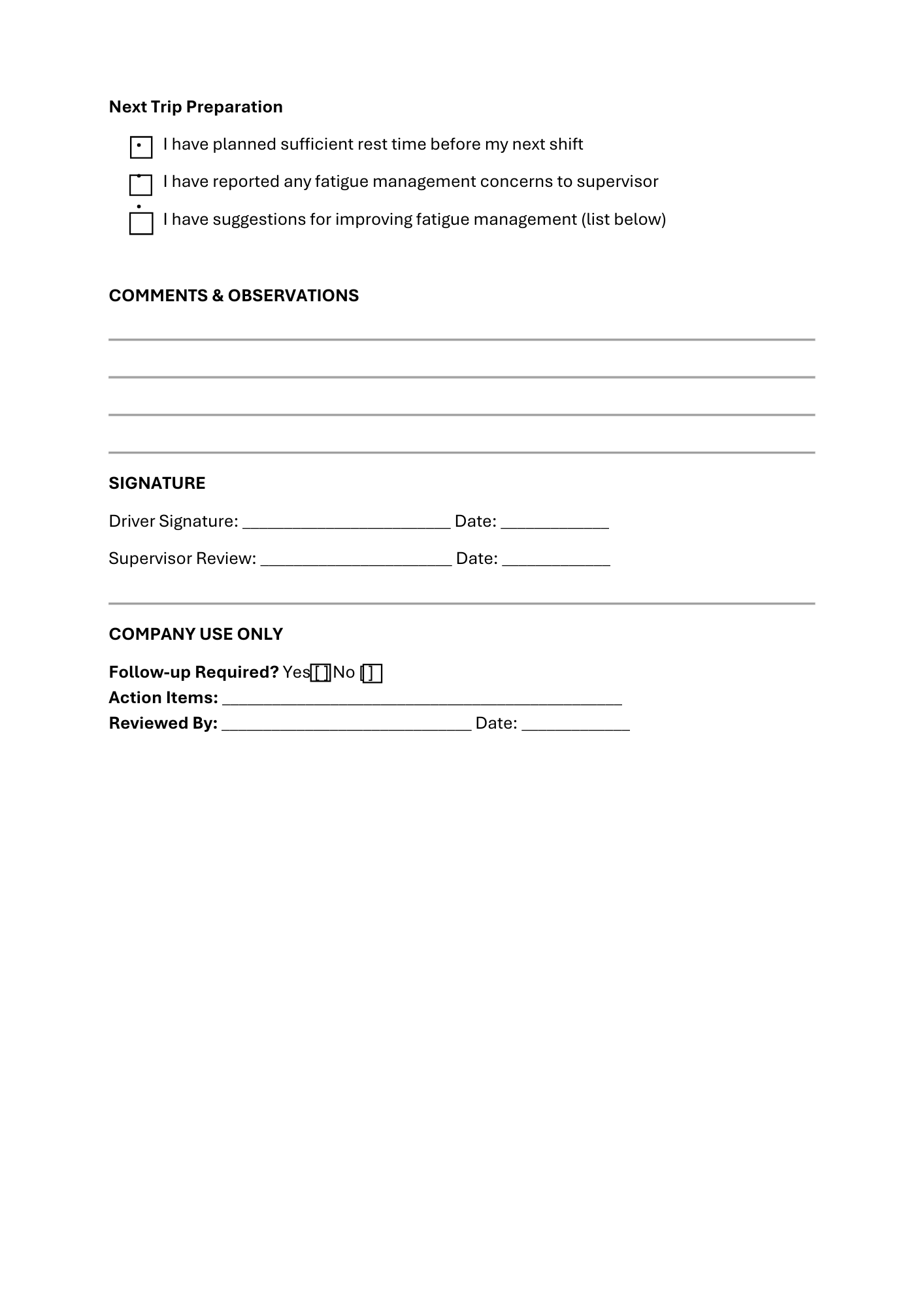 Fatigue Management Checklist - BROWN GIRL ESSENTIALS