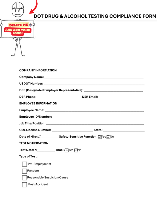 DOT Drug & Alcohol Testing Compliance Form - BROWN GIRL ESSENTIALS