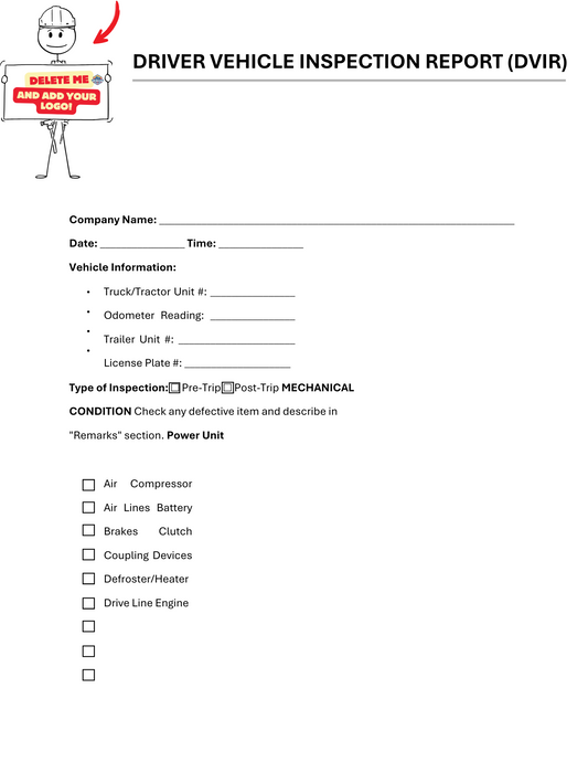 Driver Vehicle Inspection Report (DVIR) - BROWN GIRL ESSENTIALS
