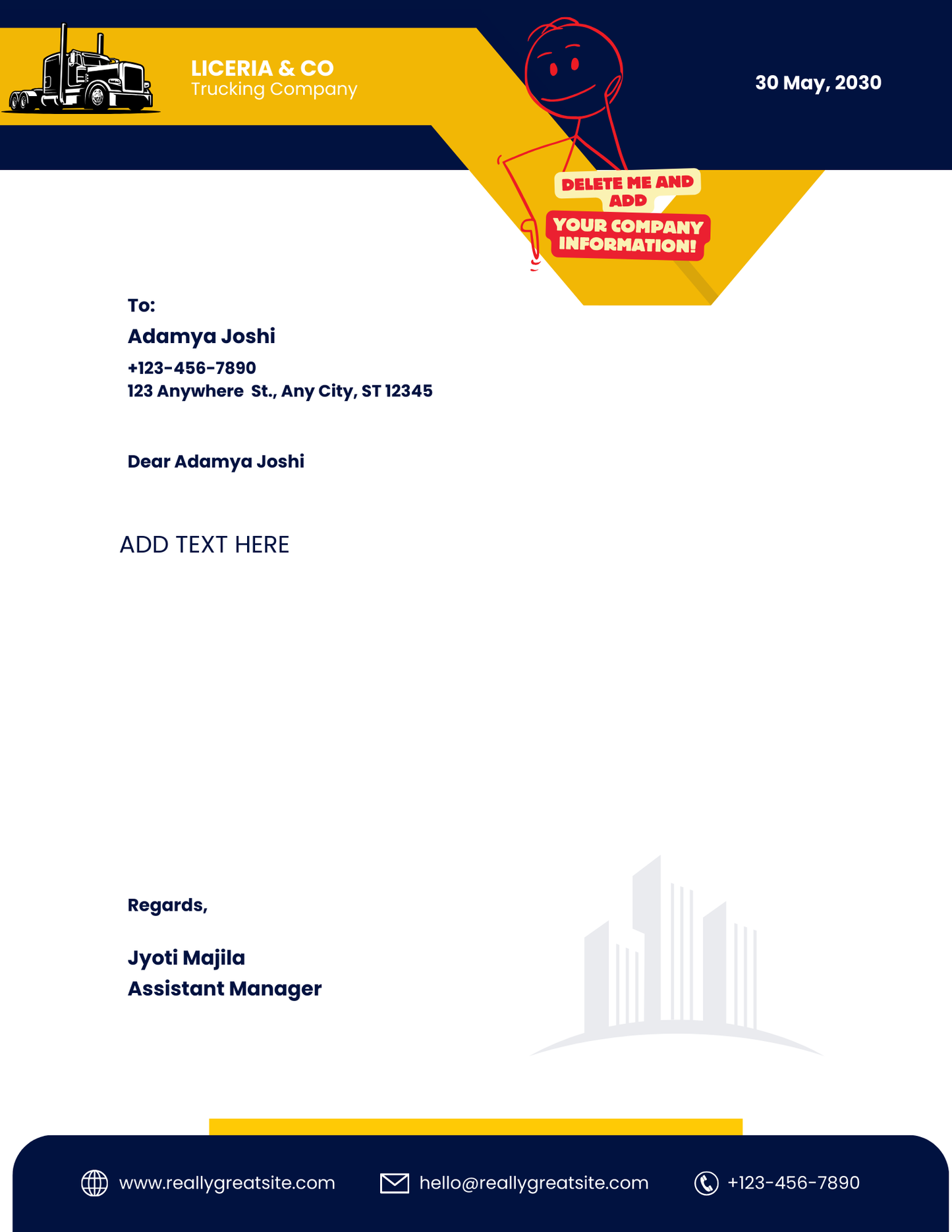 DARK BLUE AND YELLOW GEOMETRIC LETTERHEAD - BROWN GIRL ESSENTIALS