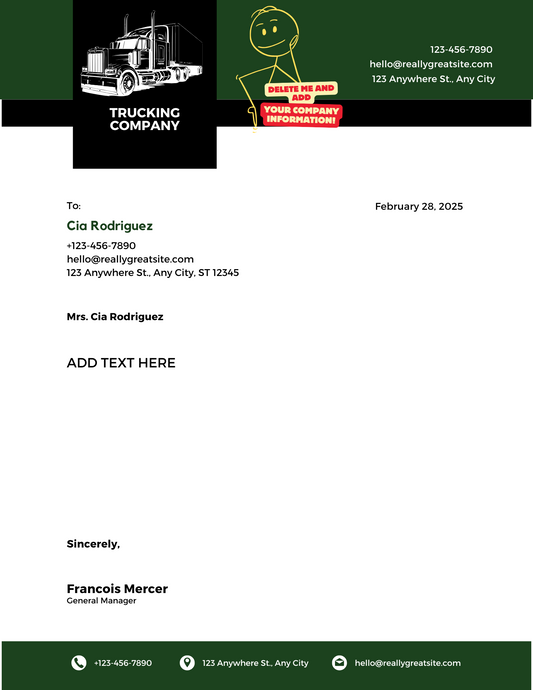 GREEN AND BLACK MODERN LETTERHEAD - BROWN GIRL ESSENTIALS