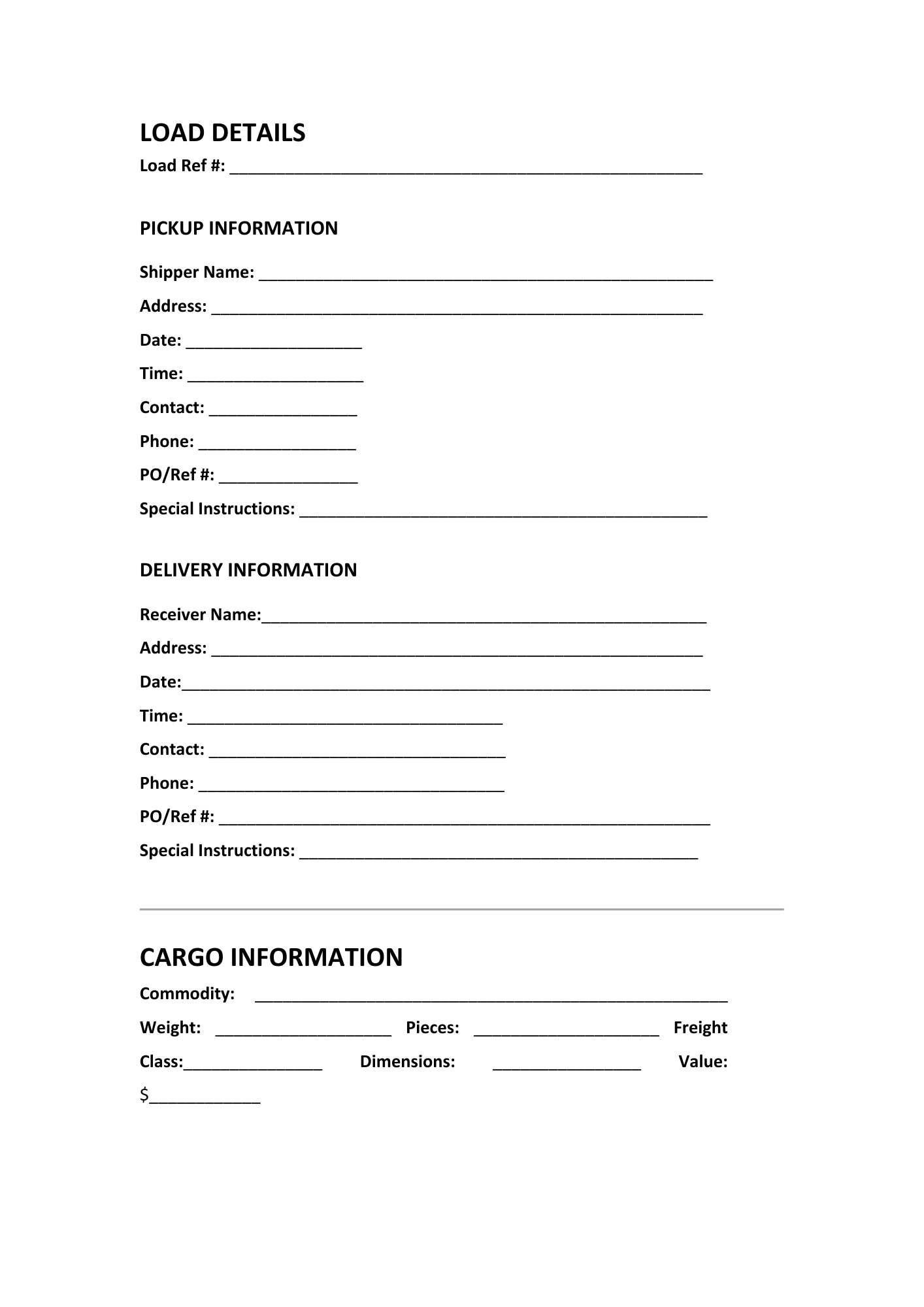 RATE CONFIRMATION SHEET - BROWN GIRL ESSENTIALS