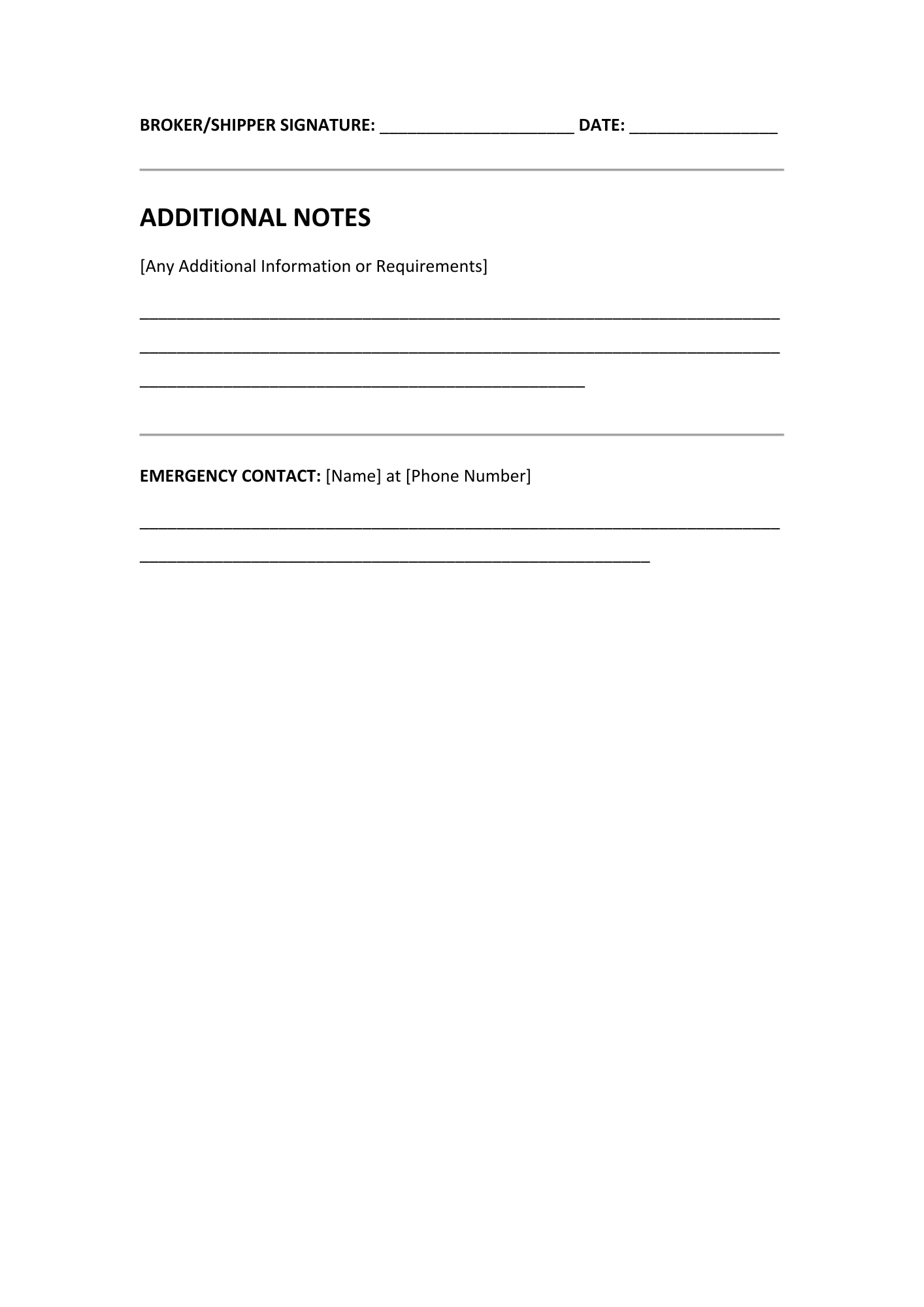RATE CONFIRMATION SHEET - BROWN GIRL ESSENTIALS