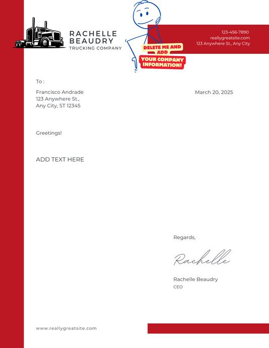RED AND BLACK MODERN LETTERHEAD - BROWN GIRL ESSENTIALS