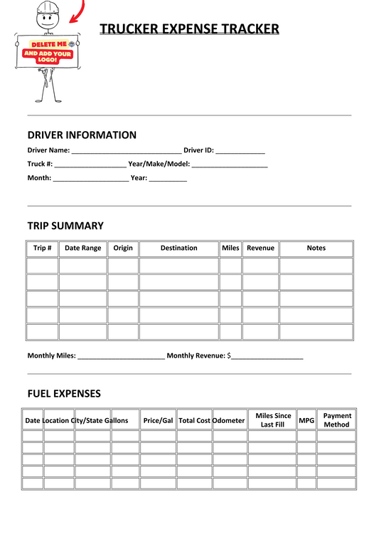 TRUCKER EXPENSE TRACKER - BROWN GIRL ESSENTIALS