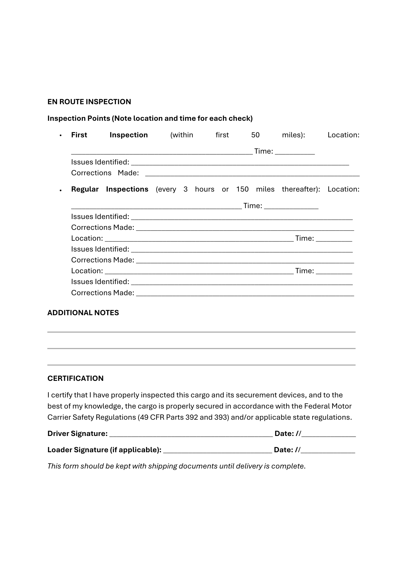 Cargo Securement Checklist - BROWN GIRL ESSENTIALS