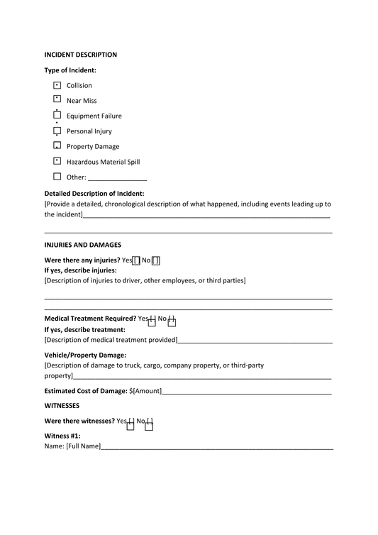 Workplace Safety Incident Report - BROWN GIRL ESSENTIALS