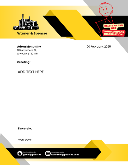 YELLOW AND BLACK MODERN PROFESSIONAL LETTERHEAD - BROWN GIRL ESSENTIALS
